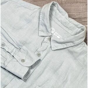 Outlier Hemp137 Boxford Long Sleeve Button Up Shirt Mens M Ice Breathes Blue